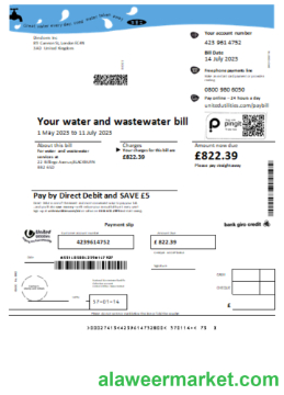United Utilities water utility business bill, SCR